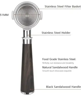 096579 Ctszoom 51mm Bottomless Portafilter 2 Ears For De-longhi #3