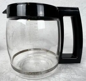 Cuisinart 086279113771 Original Replacement Glass Carafe 12 Cup Black Lid Coffee Pot