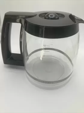 4829 Cuisinart Coffee Pot 12 Cup Replacement Glass Carafe Black Lid Handle #2