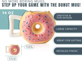 Cer-0616-04-pi Cuisinart Ceramic Donut Mug - Delicious Pink Glaze Doughnut With Sprinkles Funny Inch Mmm #2