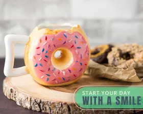 Cer-0616-04-pi Cuisinart Ceramic Donut Mug - Delicious Pink Glaze Doughnut With Sprinkles Funny Inch Mmm #3