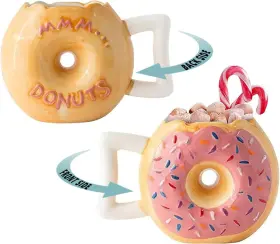 Cer-0616-04-pi Cuisinart Ceramic Donut Mug - Delicious Pink Glaze Doughnut With Sprinkles Funny Inch Mmm