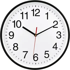 Em-8024-bl12 Cuisinart Silent Wall Clock - 12 Inch Non Ticking Quartz Black Clocks Simple Design Wal