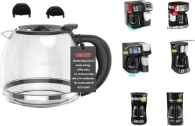 Cupall 726084546615 Coffee Machine Replacement 12cup Glass Carafe Fit With Hamilton Beach