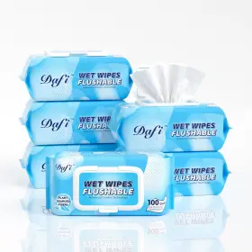 Jp-pc036-ctn Dafi Flushable Wipes For Adult Wet Total 600 Unscented Toilet Flushab