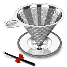 Dbrf1 Dailybrew Pour Over Coffee Dripper Triple Layer Stainless Steel Dripp
