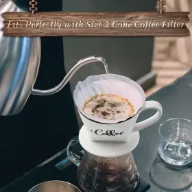 14cw Dayyet Pour Over Coffee Maker Ceramic Dripper Easy Manual Slow White #2