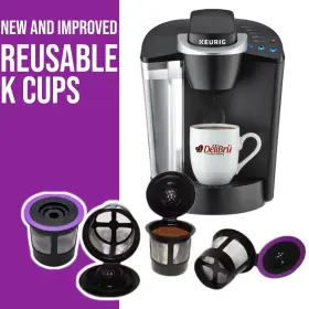 Delibru 722874576749 Reusable K Cups For Keurig 2.0 And 1.0 - Pack Of 4 Black Easy To Clean Ne #3