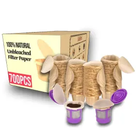 Delibru 744110843071 Unbleached K Cup Filters With Lid For Reusable Coffee Pods - Pack Of 700