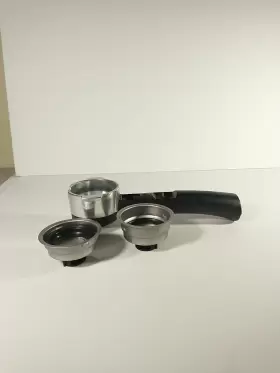 7332173100 Delonghi Ec-155 Espresso Maker Portafilter Handle With 1 And 2 Cup Baskets Oem