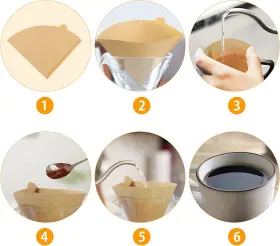 Dingkei 313103561560 Coffee Filter Cone Filters 2 Pour Over For V60 Dri #3