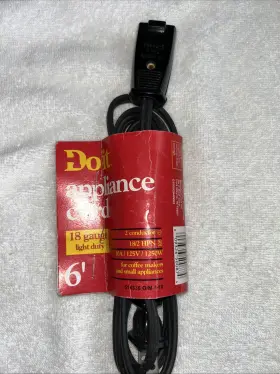 M6172 Doit Do-it 6ft Replacement Power Cord For Vintage Small Kitchen Appliance 1/2 Inch Spaced 2-pins