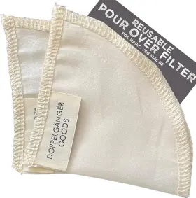 Doppelg Nger Goods 196852938223 2-pack Reusable Organic Cotton Pour Over Cone Filters For Hario V60 Chemex K
