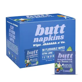 Drankful 850036734239 Butt Napkins Flushable Adult Wet Wipes 30 Singles Travel-size Unscented