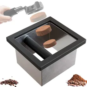 Drphiru 11039 Bottomless Knock Box Espresso Embedded Coffee Stainless M Silver