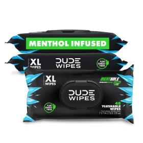 Dude Wipes Dw-ce-mx-3 Menthole Xxtreme Flushable Menthol Infused Extralarge Adult Wet