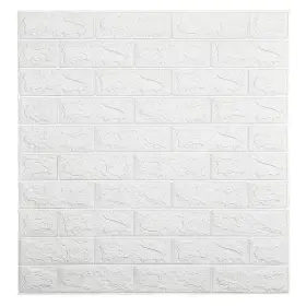 Dundee Deco 445041548549 Falkirk Jura Ii 28 Inch X 30 Peel And Stick Off White Faux Bricks Pe Foam Dec