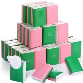 Gon-dunzoom-2221 Dunzoom 50 Pack Pink And Green Travel Tissue Packs Bulk Mini Pocket Tissues F