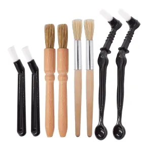 Dxary 738635384768 8 Pieces Coffee Brush Set Professional Espresso Kit Include Wooden Grinder