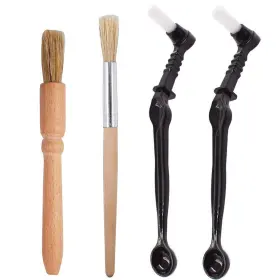 Dxary 754407631014 Coffee Brush Set 4 Pieces Espresso Machine Cleaning Include Wooden Cleanin