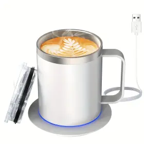 10657 Dxphita Self Heating Coffee Mug Warmer 12oz Smart Automatic Shut Off Usb Rechar