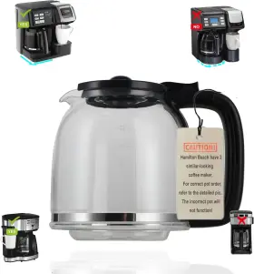 49933 Dz Tech Hb02 12 Cup Replacement Glass Carafe For Hamilton Beach Coffee Maker Flex Brew