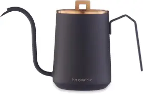 Ez-dm300c Easyworkz 20oz Rose Gold Black Gooseneck Pour Over Coffee Kettle Stainless Steel Drip