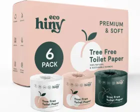 Eh0001 Ecohiny Premium And Soft Bamboo Toilet Paper 6 Mega Rolls 3 Ply 350 Sheets