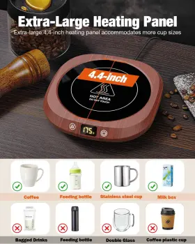 Eioehtl 445041243222 Coffee Warmer New 4.4-in Heating Surface 5 Temp Settings And Auto Shutoff Cup #2