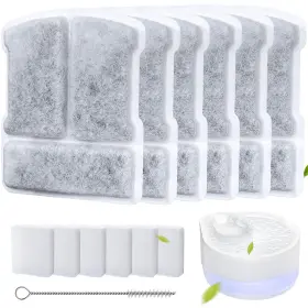 Ch-iwd004 Ellenpent 6 Pack Filters For Cat Water Fountain Compatible With 2.5l White