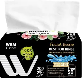 2400 Elvissmart 840162322387 Rose Fragrance Tissues 2-ply 200 Sheets/box Total Pack Of 12 Super #2