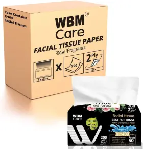 2400 Elvissmart 840162322387 Rose Fragrance Tissues 2-ply 200 Sheets/box Total Pack Of 12 Super