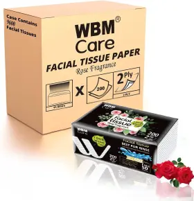 9600 Elvissmart 840162322400 Rose Fragrance Tissues 2-ply 200 Sheets/box Total Pack Of 48 Super