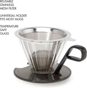 562491 Epoca Primula Seneca Pour Over Coffee Maker Removable Ultra Fine Micro Mesh Stainless #3