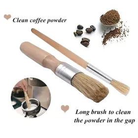 Ergonflow 796862951085 Coffee Machine Cleaning Brush Set 4 Pieces Wooden Clean #2