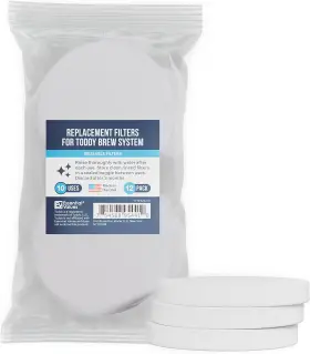 Essential Values 445049528536 12-pack Toddy Filter Replacement Coffee Filters - Reusable Cof