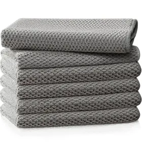 Ra005 Eubootree Microfiber Coffee Cleaning Cloths 12x12 6 Pack Espresso Accessories Grey