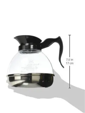 Excellant 789313511211 64 Oz Polycarbonate Coffee Decanters With Stainless Steel Base #2