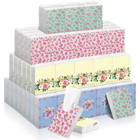 Rt-240522-c Faccito 50 Pcs Travel Pocket Tissues Packs 3 Ply Tea Floral Party Individual