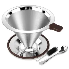 62cd-115ssf-1sfc Faciacc Pour Over Coffee Dripper Professional Stainless Steel Filter Paperless An