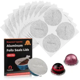 Lids-200 Fanativita Universal Aluminum Foil Seal Lids For Nespresso Vertuo Pods - 200 Pack