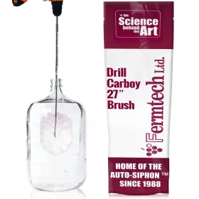 Fermtech 622711010187 Turbo Carboy Cleaner Brush 27 Inch Long Power Drill Attachment Bendable Plastic B