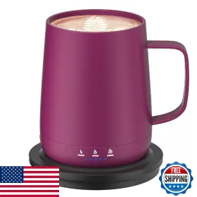 B0g1n27x81 Fexqic Smart Self Heating Coffee Mug 14oz Temp Control 6h Battery Rose Red