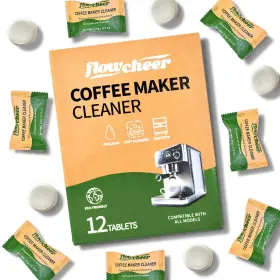 Flowcheer 972242730448 Coffee Maker Cleaner Descaler Tablets - 12 Count Large Mach