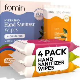 Fomin 850079822450 Hand Sanitizer Wipes 4 Bags 15 Sheets - Variety Pack Pull-pack Wet Wipe