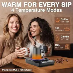 1-12h Foshan Siato Conduction Technology Co Ltd A315 Mug Warmer Coffee For Desk With Auto Shut Off 4 Temp Black-new #3