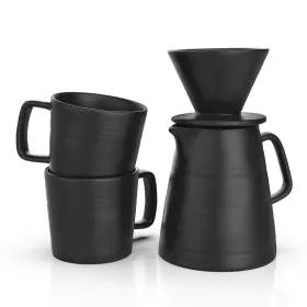 Asdu1412 Francois Et Mimi Pour Over Drip Coffee Maker Gift Set With Two Mugs Non-electric
