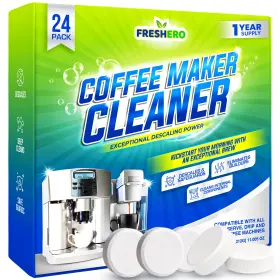 Cmc-01 Freshero Coffee Machine Descaler And Cleaner Tablets - 24 Count Uses For Keurig Brevil