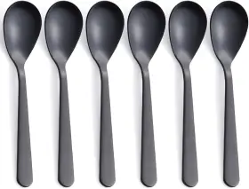Fullyware 765561094737 Matte Black Demitasse Espresso Coffee Spoons Stainless Steel Satin