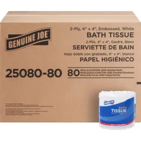 Gjo2508080 Genuine Joe Standard Bath Tissue 4 Inch X 2-ply 550 Sheets/roll 80 Count